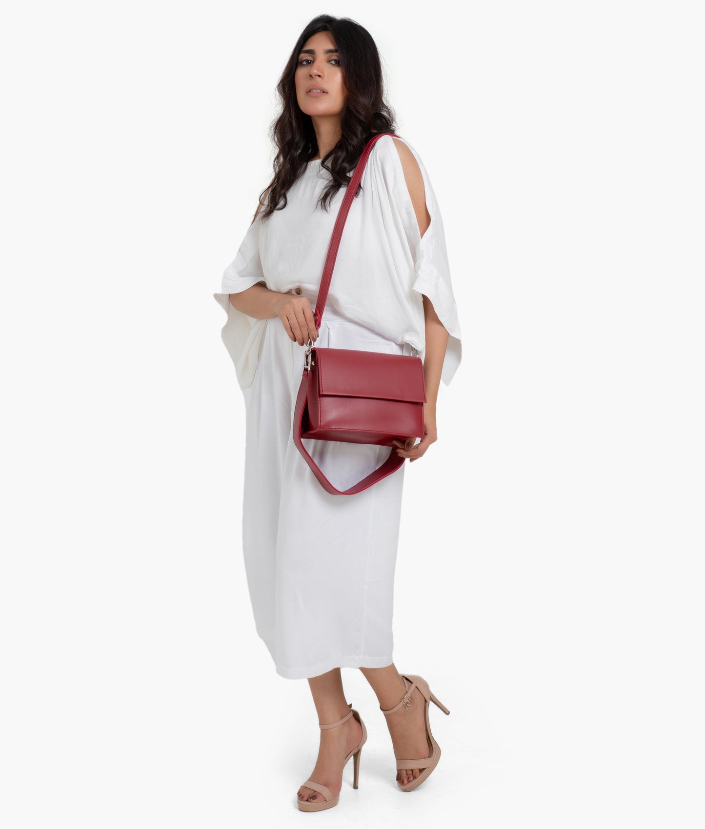 Maroon mini cross-body bag