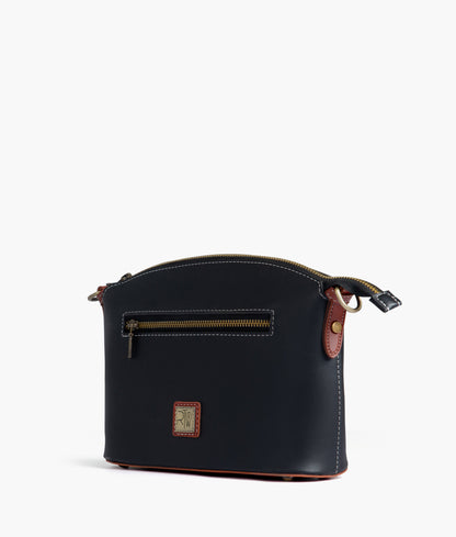 Black and rust dome cross-body bag