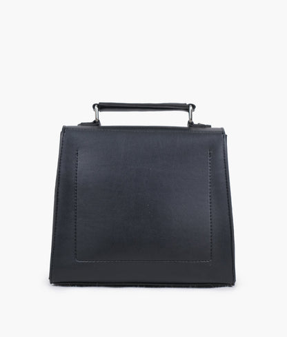 Black push-lock messenger bag