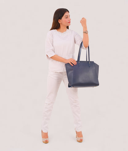 Blue classic tote bag