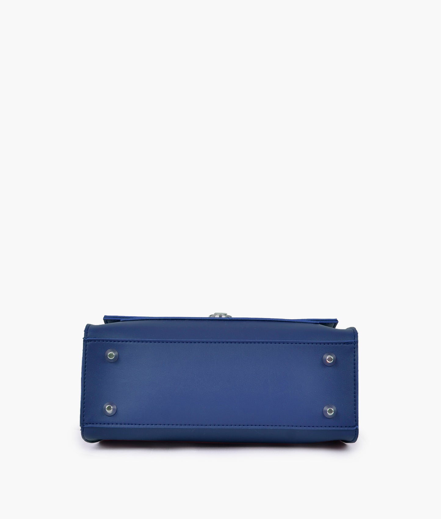 Blue push-lock messenger bag