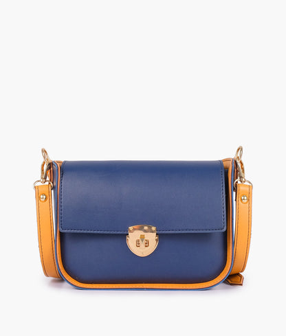 Blue saddle bag with twist lock