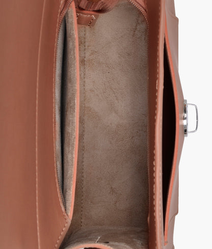 Brown push-lock messenger bag