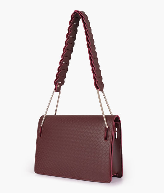 Burgundy loop strap shoulder bag