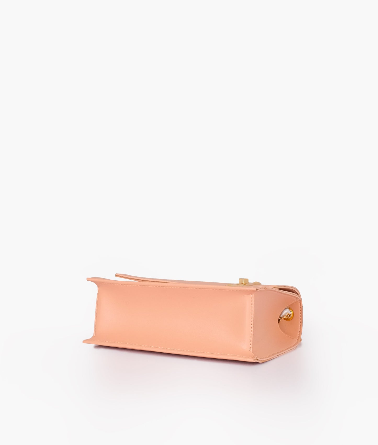 Peach chain shoulder bag with twist lock